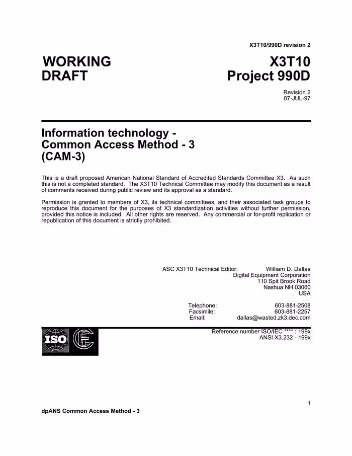 خرید و دانلود نسخه کامل کتاب SCSI Common Access Method - 3 (CAM-3 r02)
