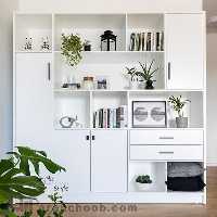 کتابخانه چوبی آپارتمانی