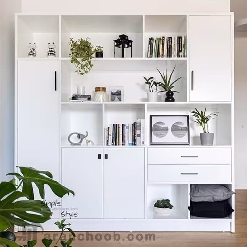 کتابخانه چوبی آپارتمانی