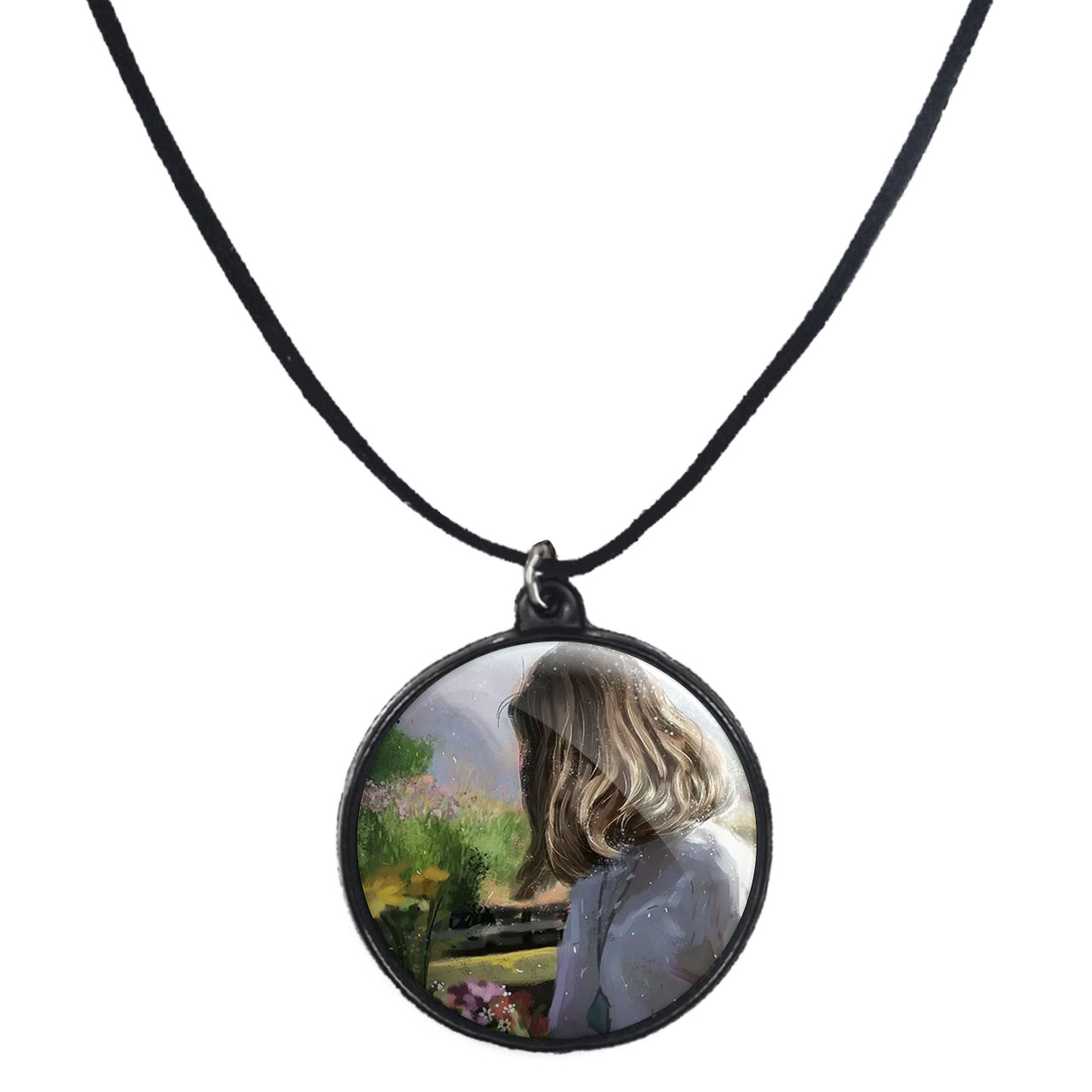 گردنبند پرمانه طرح دخترونه کد pmb.23396 مدل دو طرفه