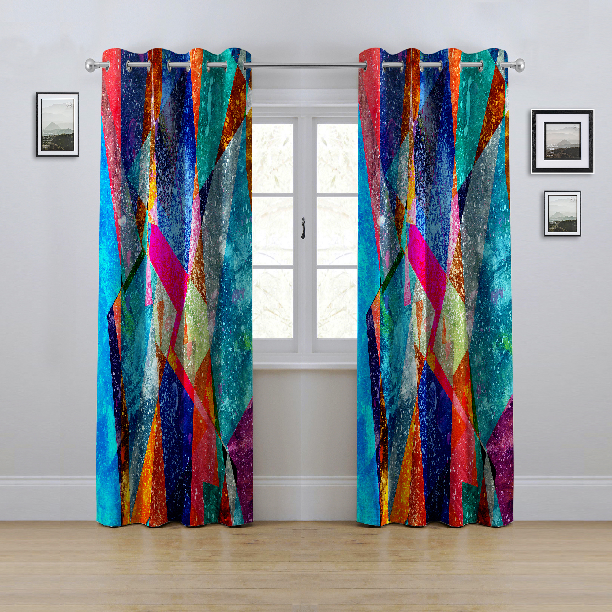 پرده مدل پانچی طرح مثلثی سایز 280x145 سانتی متر