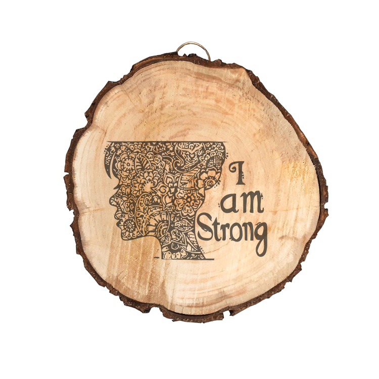 تابلو چوبی مدل i am strong