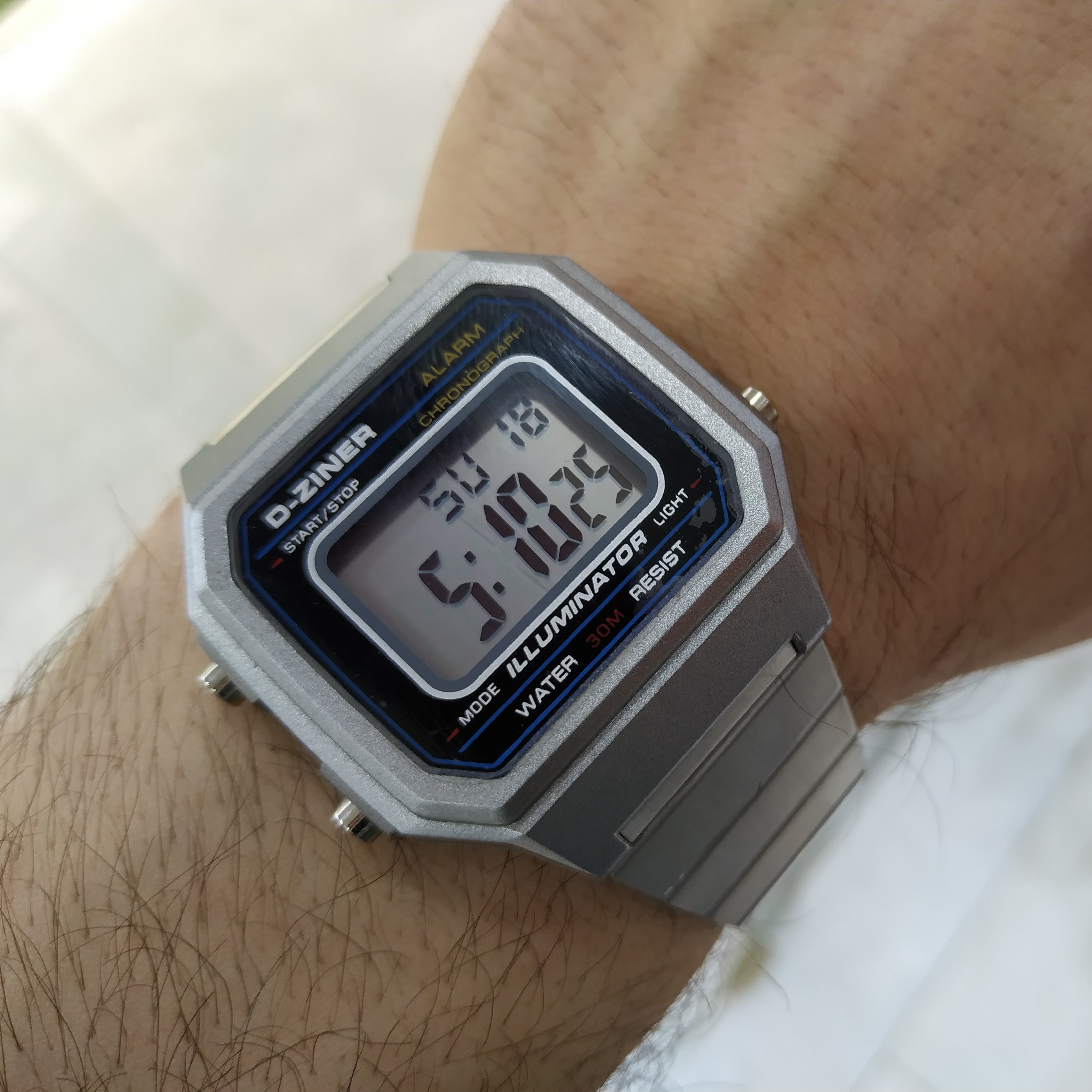 ساعت مچی استیل دیجیتال نقره ای دیزاینر