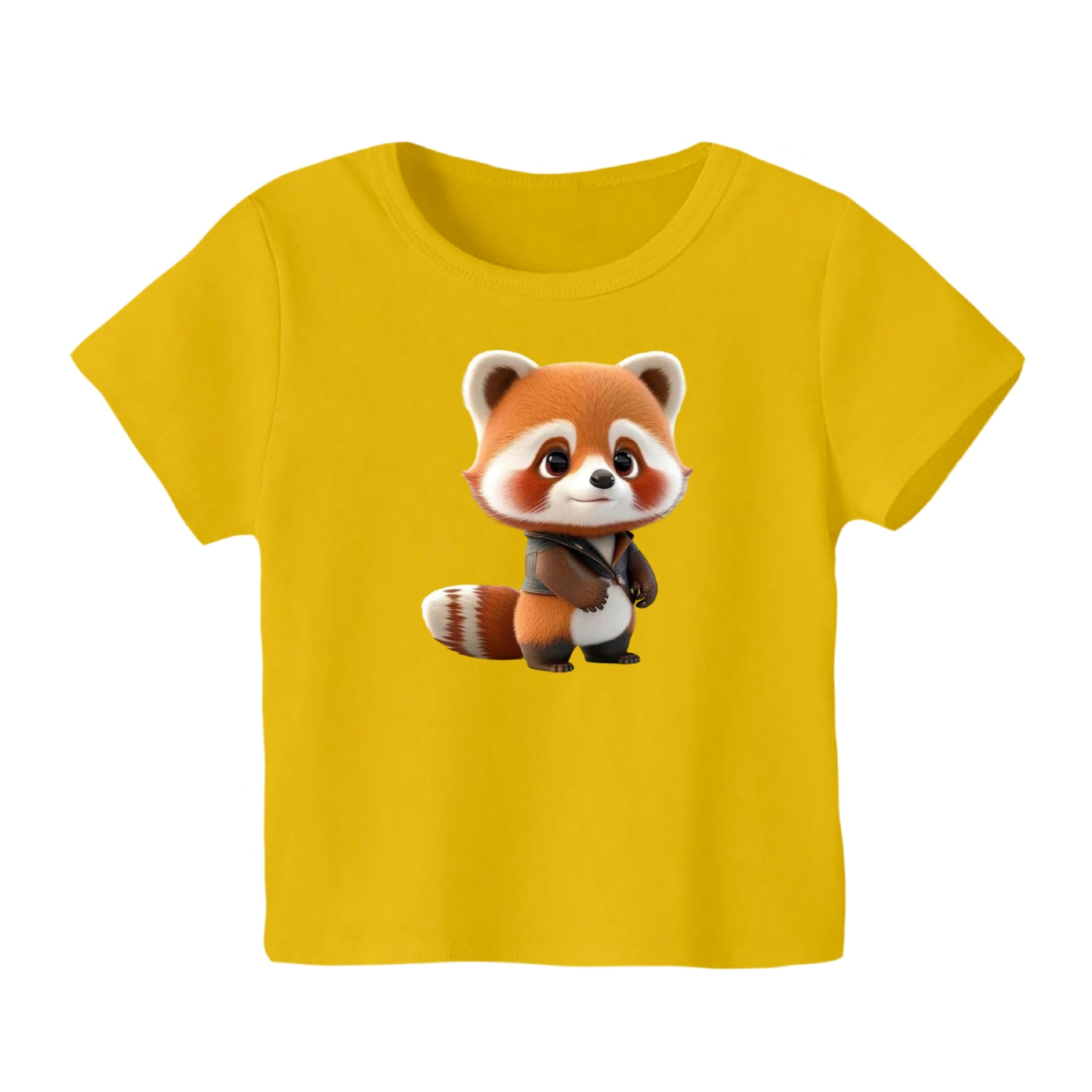 تی شرت آستین کوتاه بچگانه مدل روباه کد 10 رنگ زرد