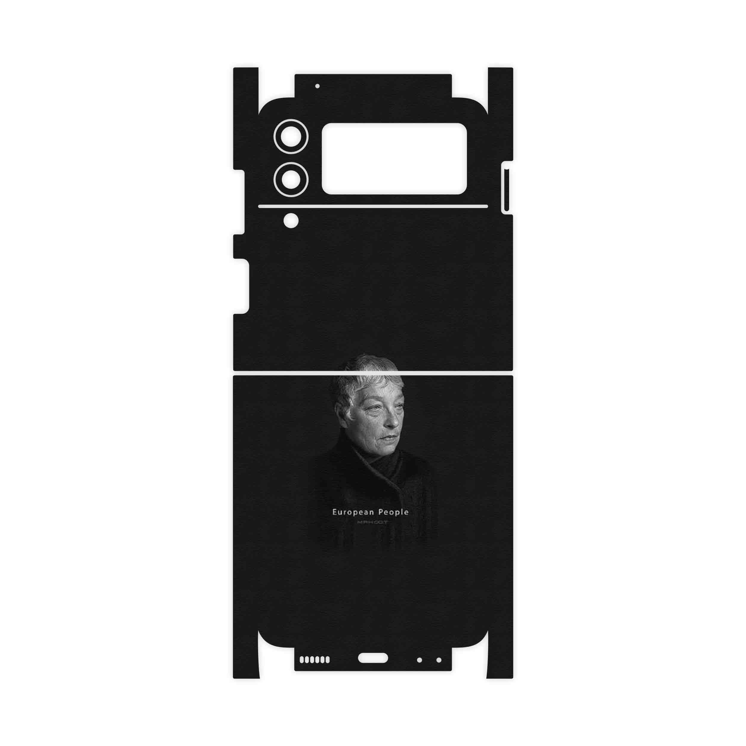 برچسب پوششی ماهوت مدل Portrait of a European Woman-FullSkin مناسب برای گوشی موبایل سامسونگ Galaxy Z Flip3 5G