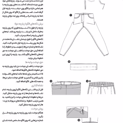 الگو خیاطی شلوار بانوان سایز 32تا 48 متد مولر کد 23