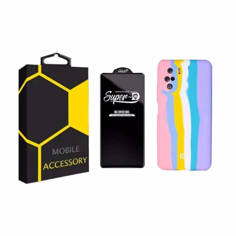  کاور مدل Rainbow مناسب برای گوشی موبایل شیائومی Poco F3 / Mi11i به همراه محافظ صفحه نمایش 