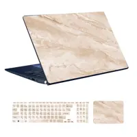  استیکر لپ تاپ توییجین و موییجین طرح Marble کد 114 مناسب برای لپ تاپ 15.6 اینچ به همراه برچسب حروف فارسی کیبورد 