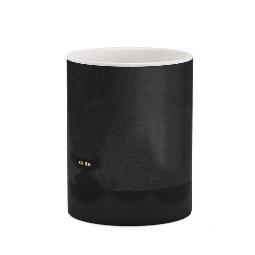 ماگ کاکتی طرح زمینه مشکی فانتزی مدل mgh19561