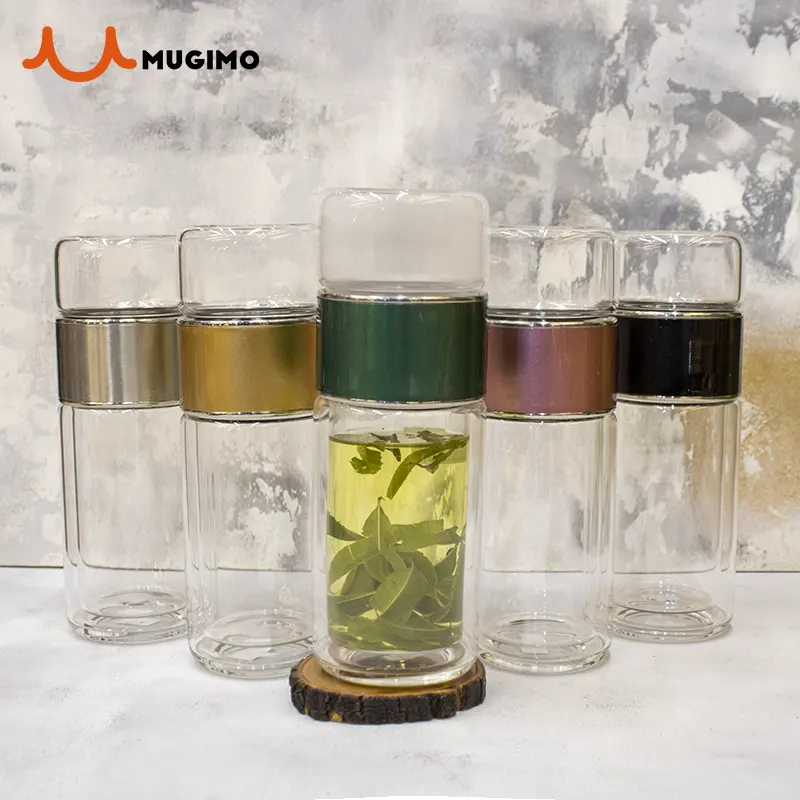 دمنوش ساز دوجداره لیوان دار حجم 300 میلی لیتر