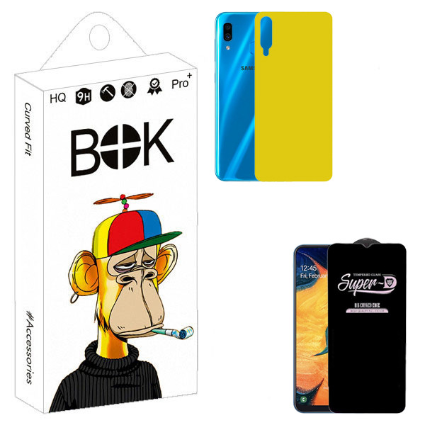 محافظ صفحه نمایش بوک مدل SuperD مناسب برای گوشی موبایل سامسونگ Galaxy A30 به همراه محافظ پشت گوشی | کالا برتری