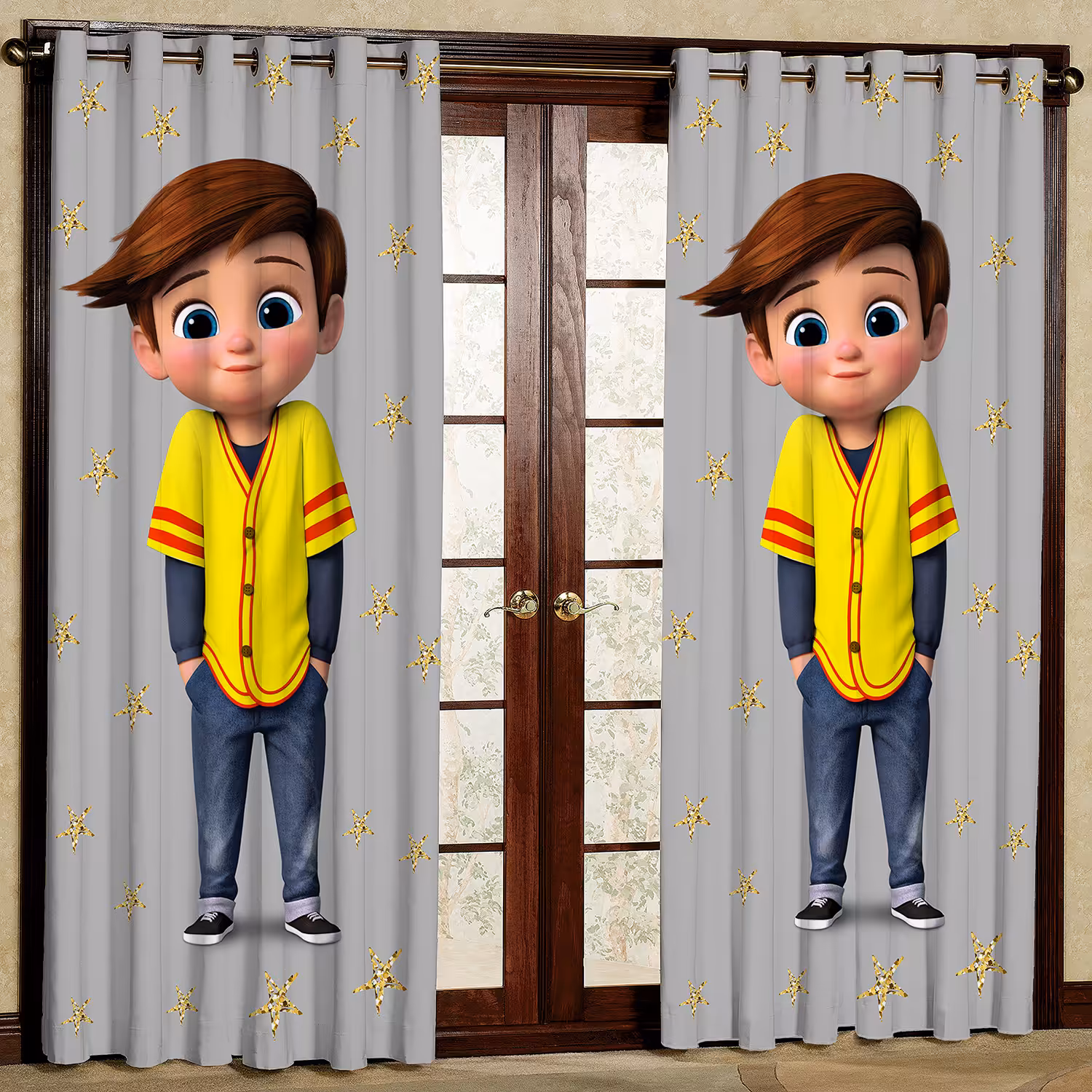 پرده مدل پسر پانچی کد 4754 سایز 200x140 سانتی متر