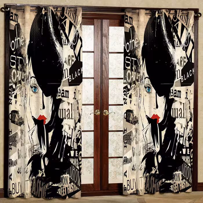 پرده مدل چهره مخمل پانچی کد 2058 سایز 200x140 سانتی متر