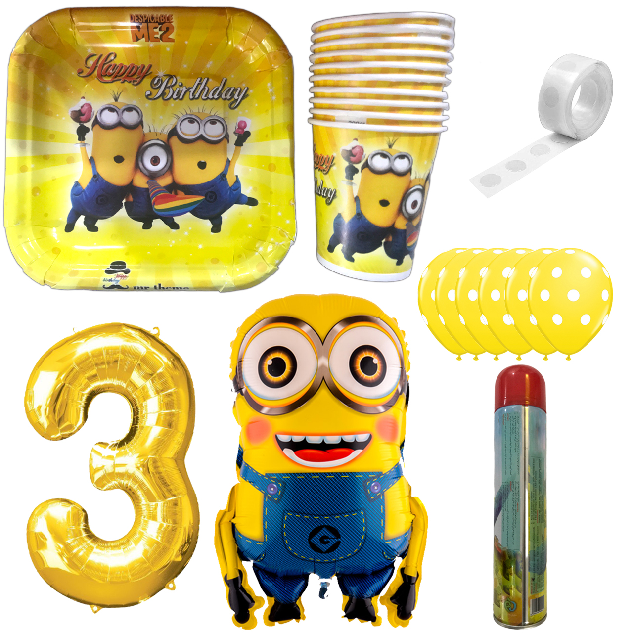 مجموعه 30 عددی تم تولد مسترتم طرح مینیون کد 3