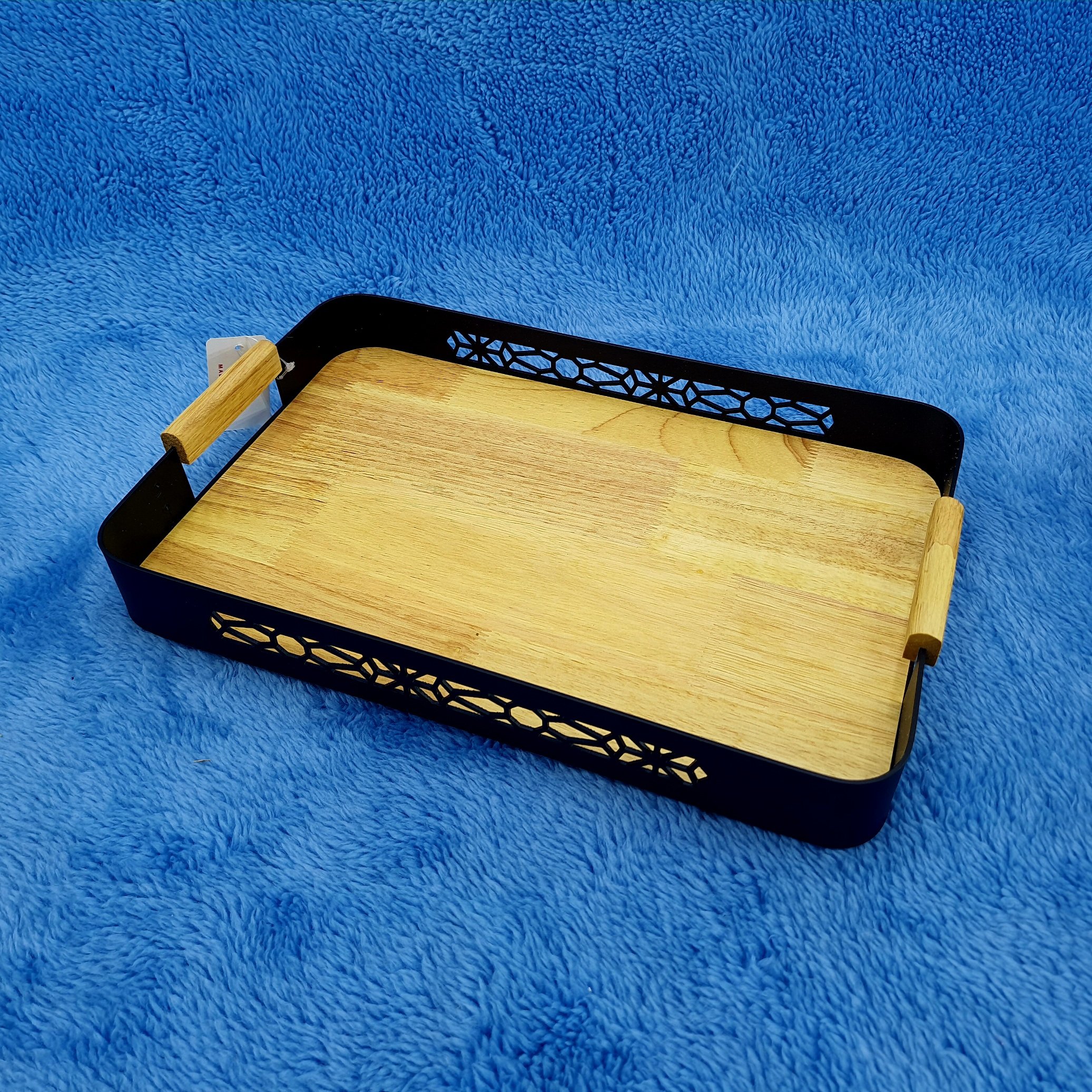 سینی چوبی مستطیل فریم دار طرح اسلیمی کد 10507