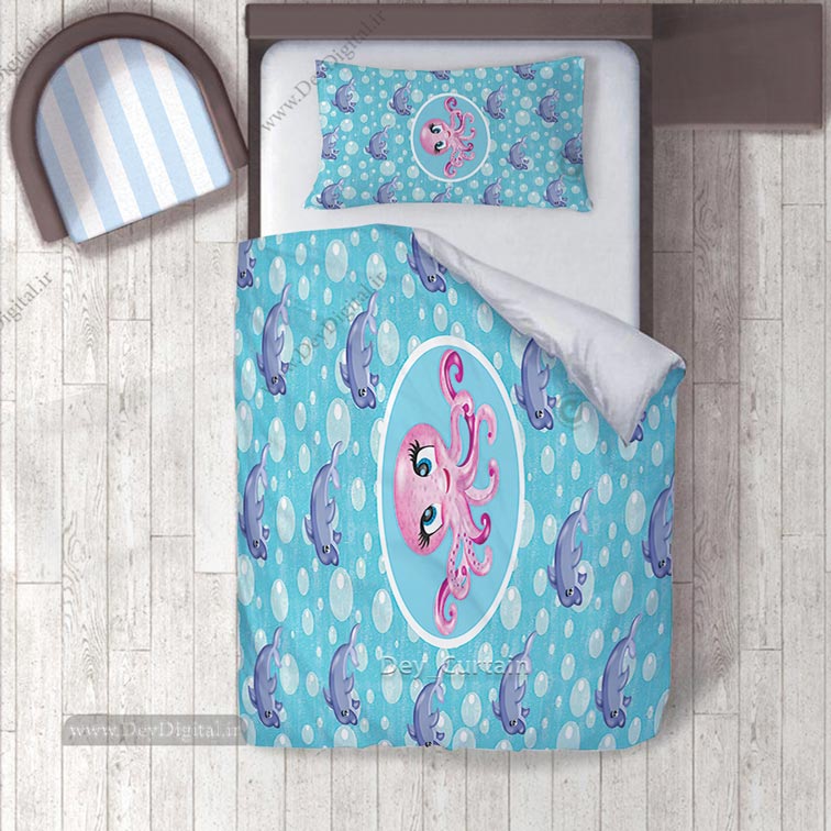 روتختی کودکانه طرح اختاپوس و دلفین pk-2707a