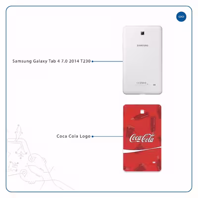 برچسب پوششی ماهوت مدل Coca-Cola-Logo مناسب برای تبلت سامسونگ Galaxy Tab 4 7.0 2014 T230