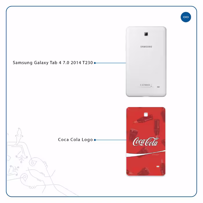 برچسب پوششی ماهوت مدل Coca-Cola-Logo مناسب برای تبلت سامسونگ Galaxy Tab 4 7.0 2014 T230