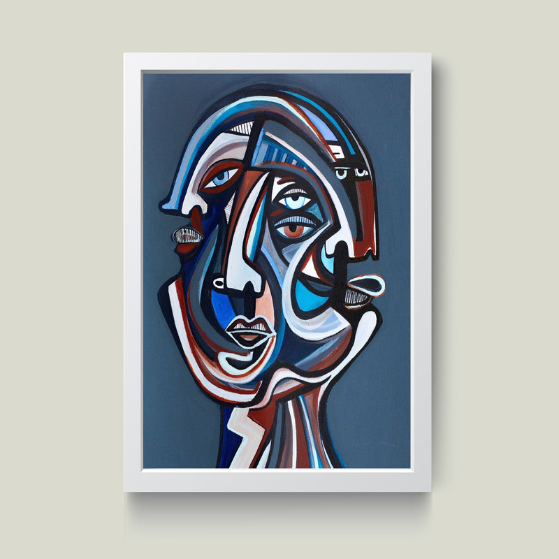 تابلو مدل دکوراتیو چهره در چهره کد G14-38 | دنیای قاب