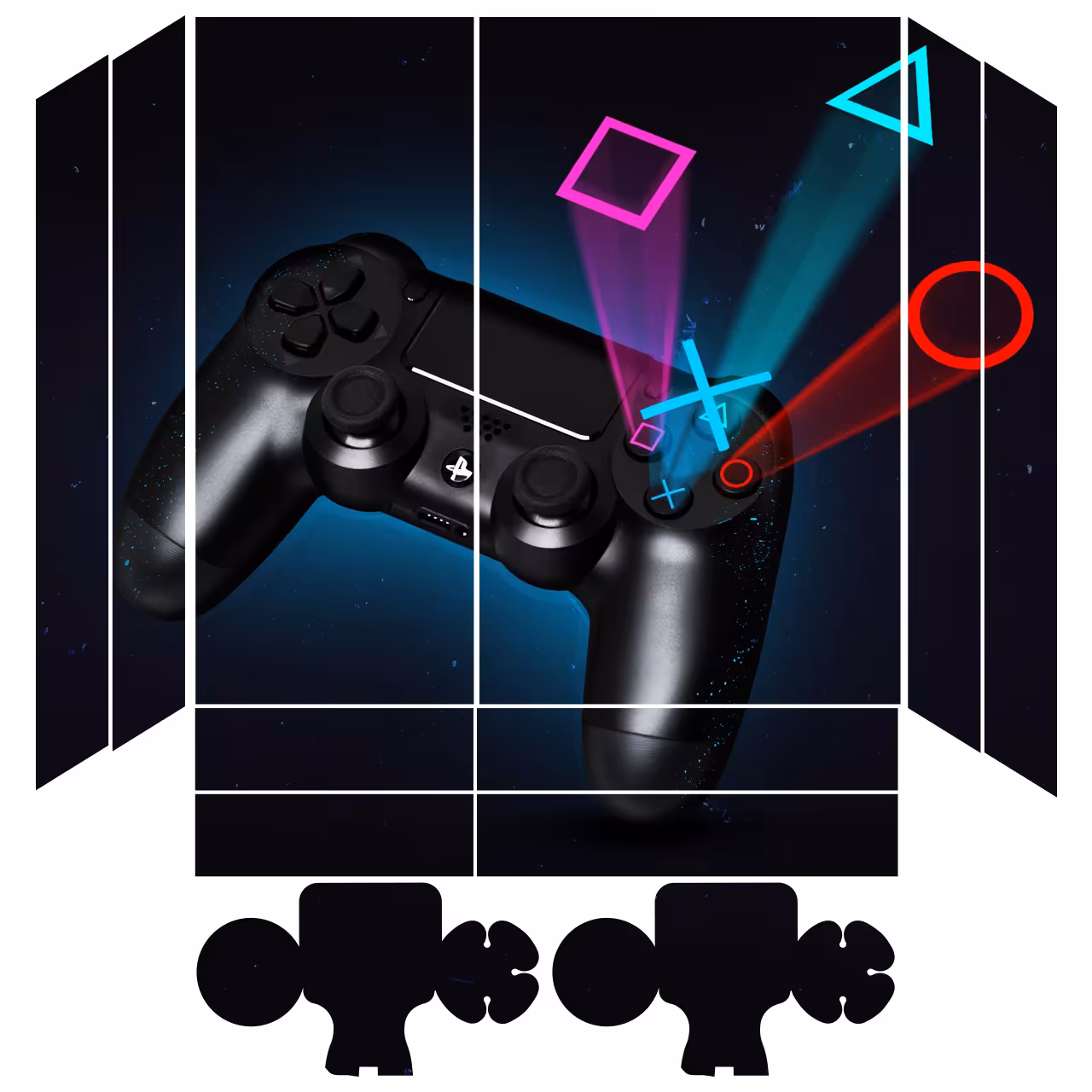 برچسب کنسول بازی مدل PS4 کد 129 مجموعه 12 عددی