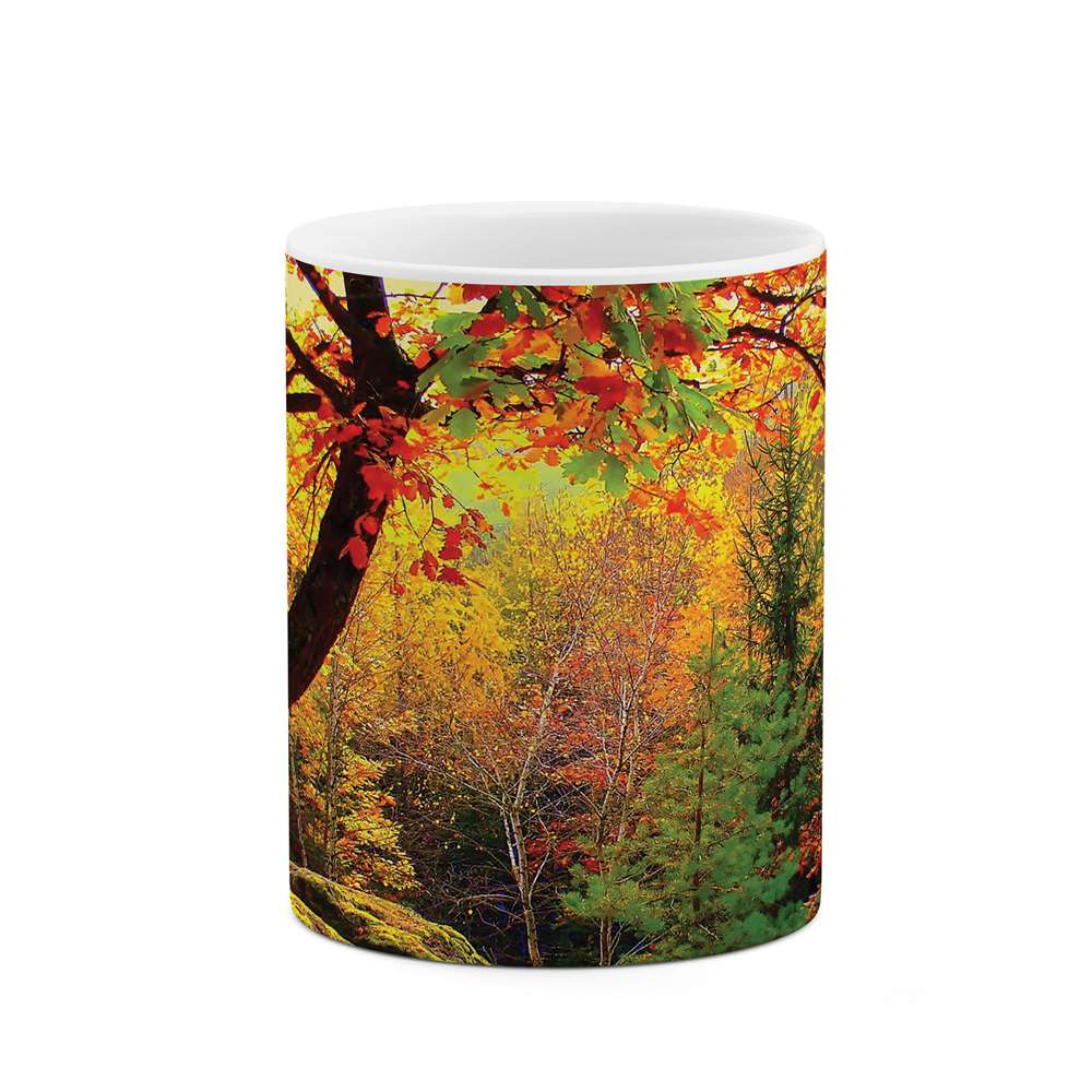 ماگ طرح تک درخت پاییزی مدل mug03888