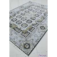 فرش ماشینی 1500 شانه گل برجسته اصل تراکم 4500 طرح همایون زمینه ذغالی 12 متری جنس اکرولیک