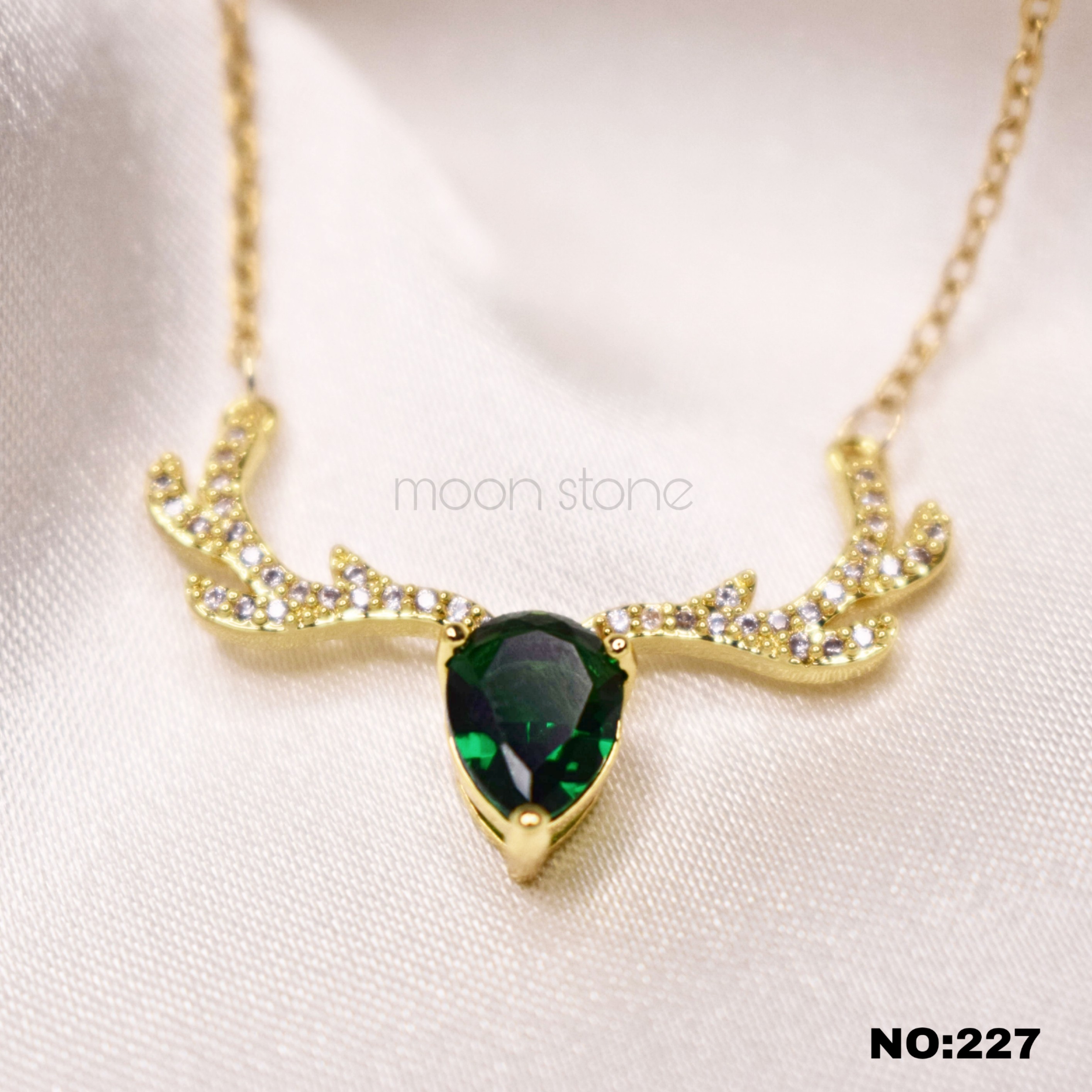 گردنبند جواهری استیل طرح شاخ گوزن کد 227
