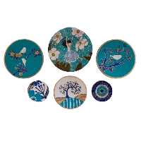 بشقاب دیوارکوب سفالی کد006 مجموعه 6 عددی