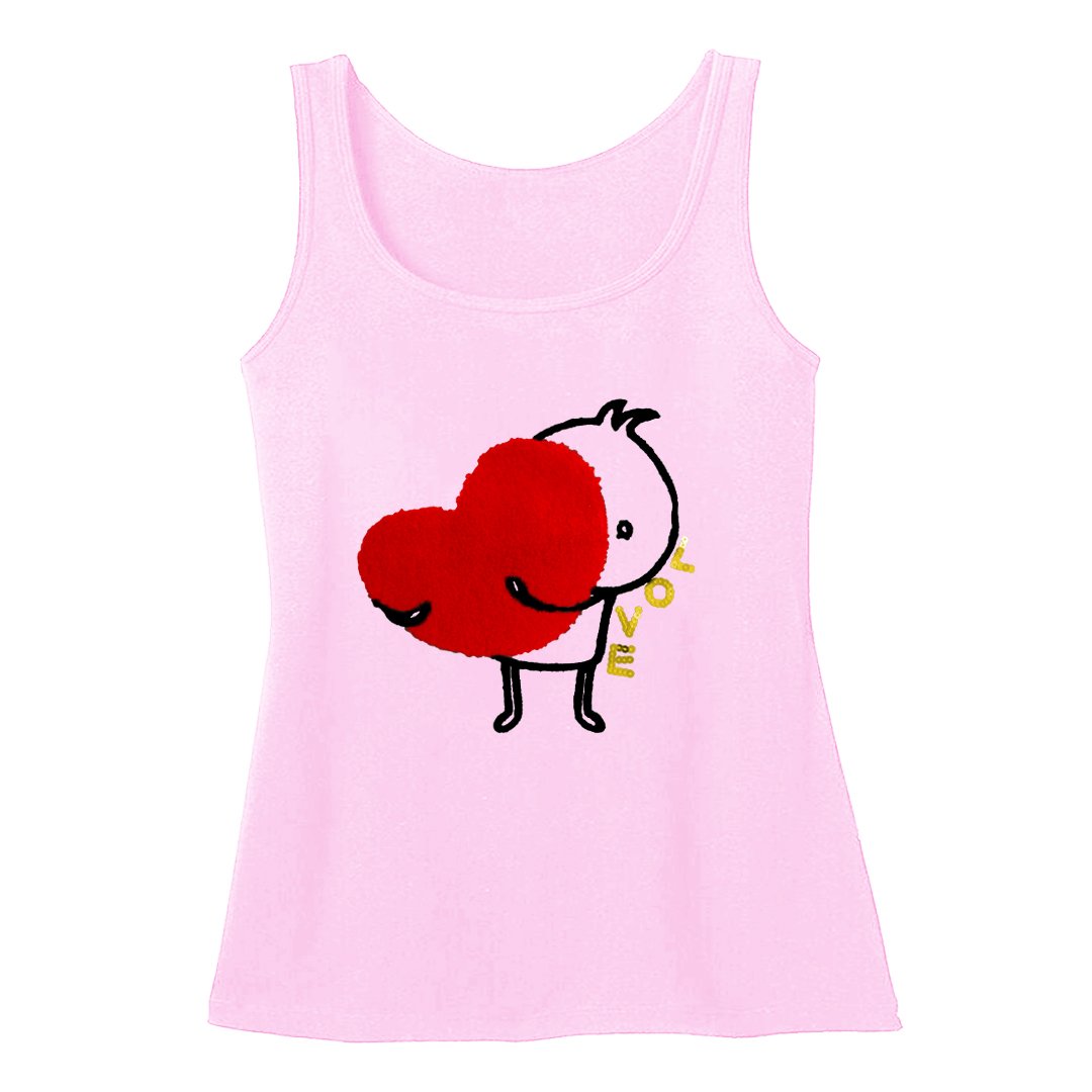 تاپ زنانه - مدل LOVE - سایز 36 تا 42 - رنگ صورتی