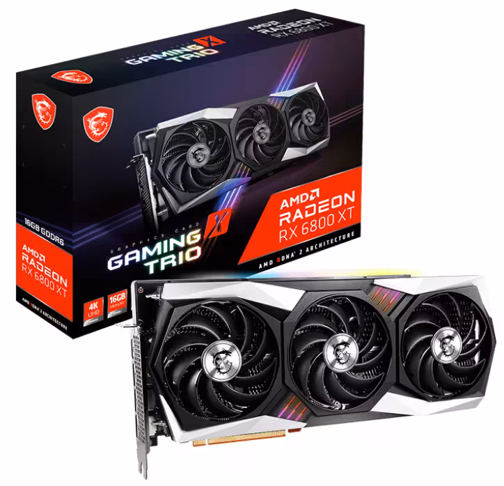 کارت گرافیک  ام اس آی مدل Radeon RX 6800 XT GAMING X TRIO 16G حافظه 16 گیگابایت