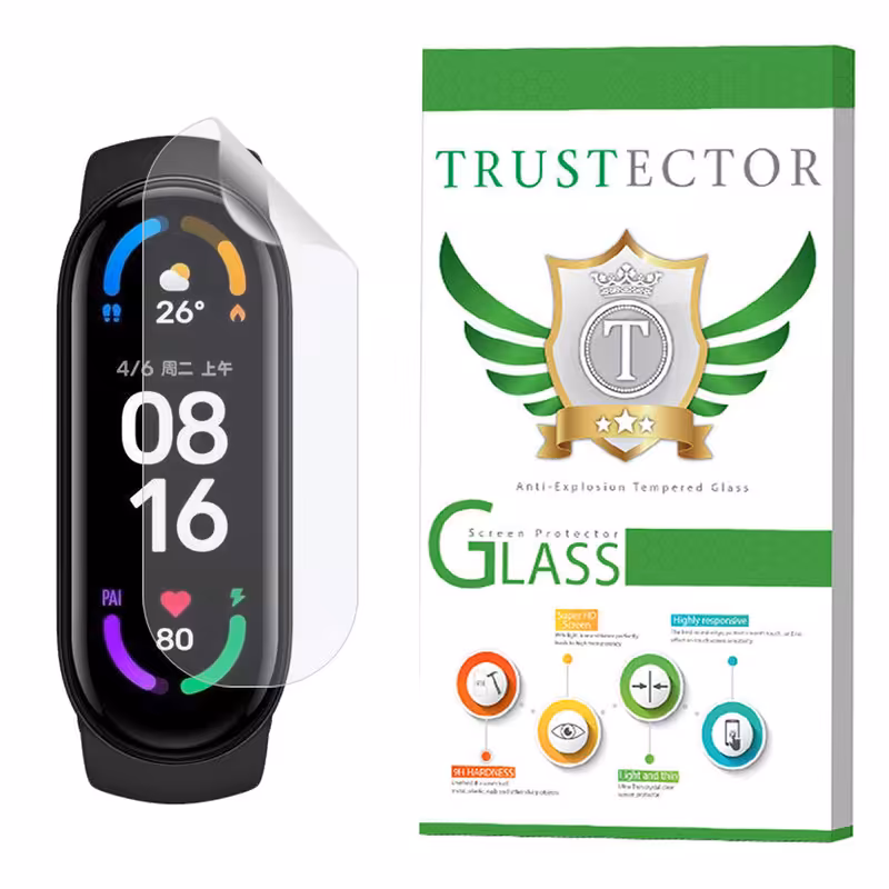 محافظ صفحه نمایش نانو تراستکتور مدل  TPWT-Glass مناسب برای مچ بند هوشمند شیائومی Mi Band 6 Global | کالا برتری