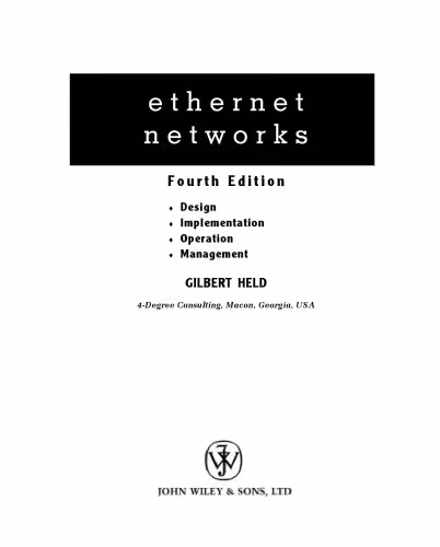 خرید و دانلود نسخه کامل کتاب Ethernet Networks: Design, Implementation, Operation, Management