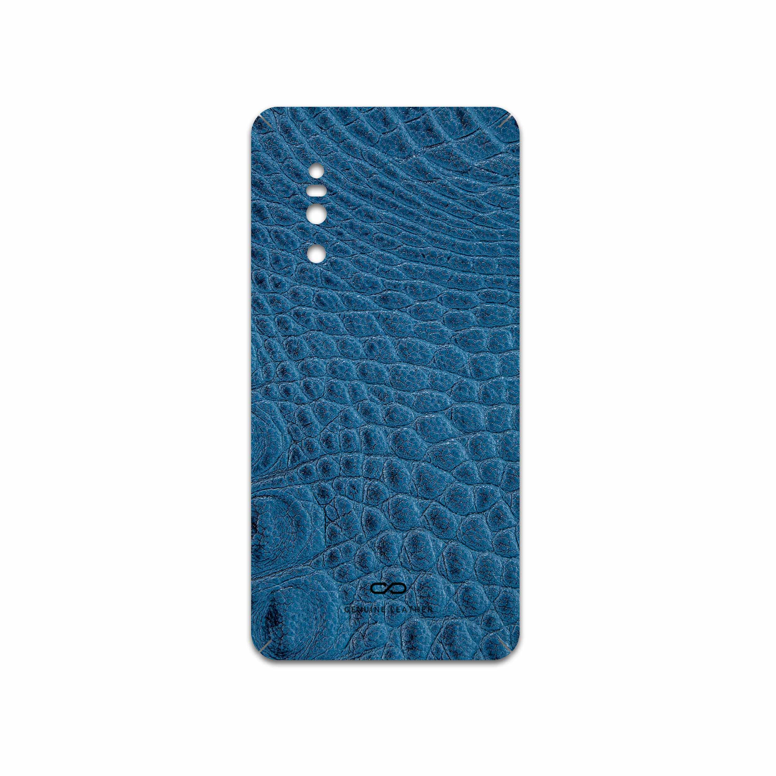 برچسب پوششی ماهوت مدل Blue-Crocodile-Leather مناسب برای گوشی موبایل ویوو X27