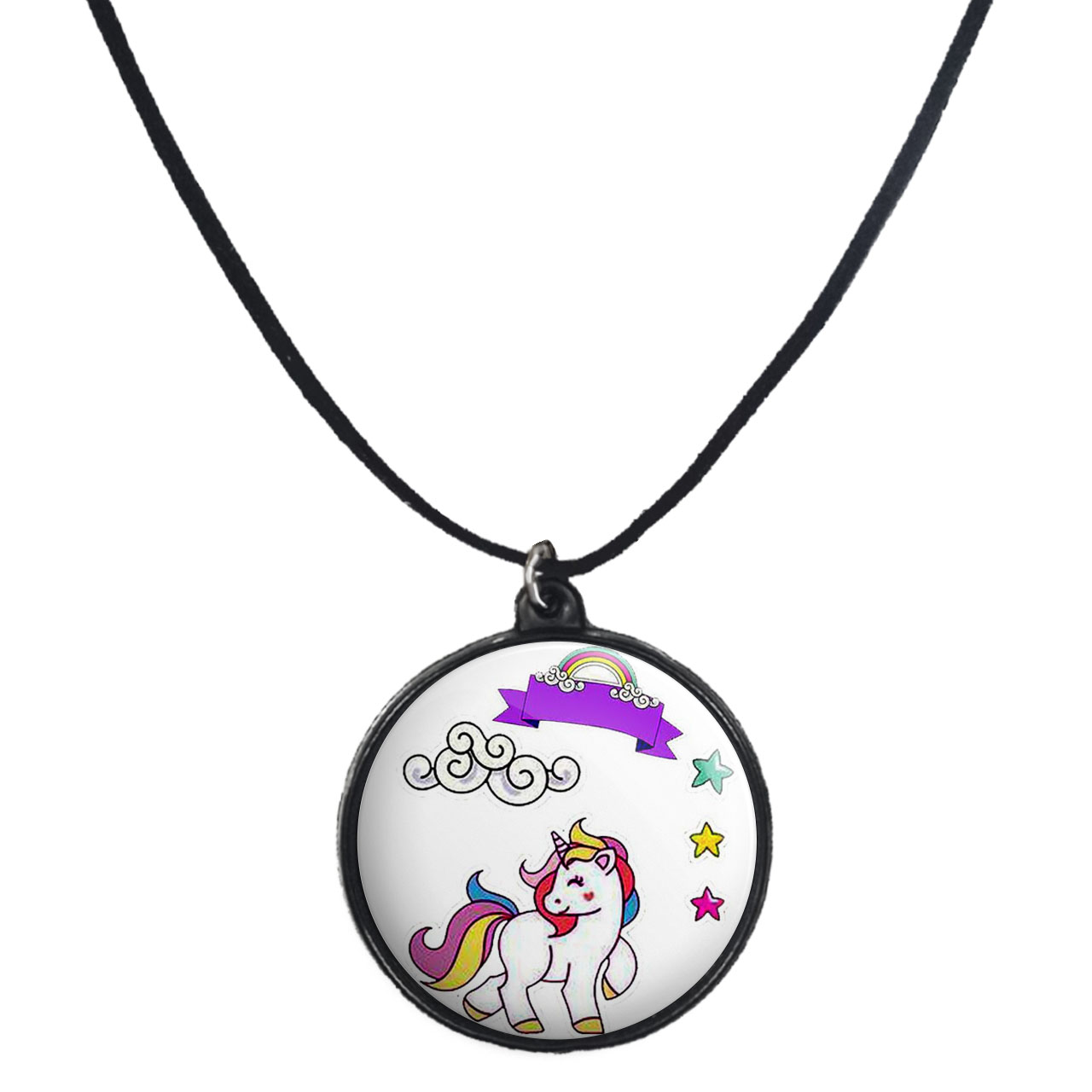 گردنبند پرمانه طرح یونیکورن کد pmb.2250 مدل دو طرفه