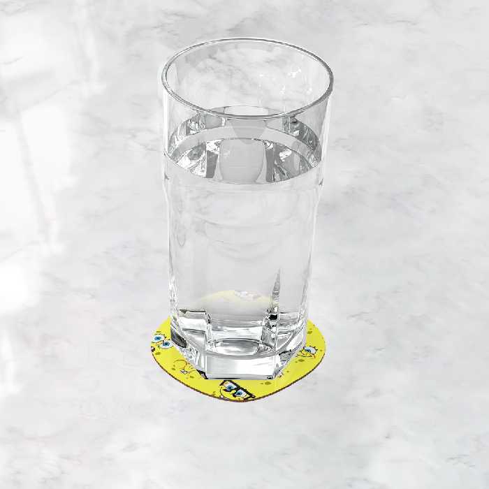 زیر لیوانی ترمه طراحان ایده مدل صورتک باب اسفنجی کد cfp1237 بسته شش عددی