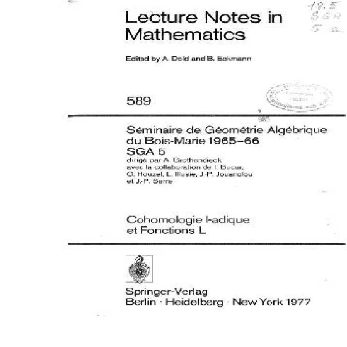 خرید و دانلود نسخه کامل کتاب SGA 5: Cohomologie l-adique et fonctions L