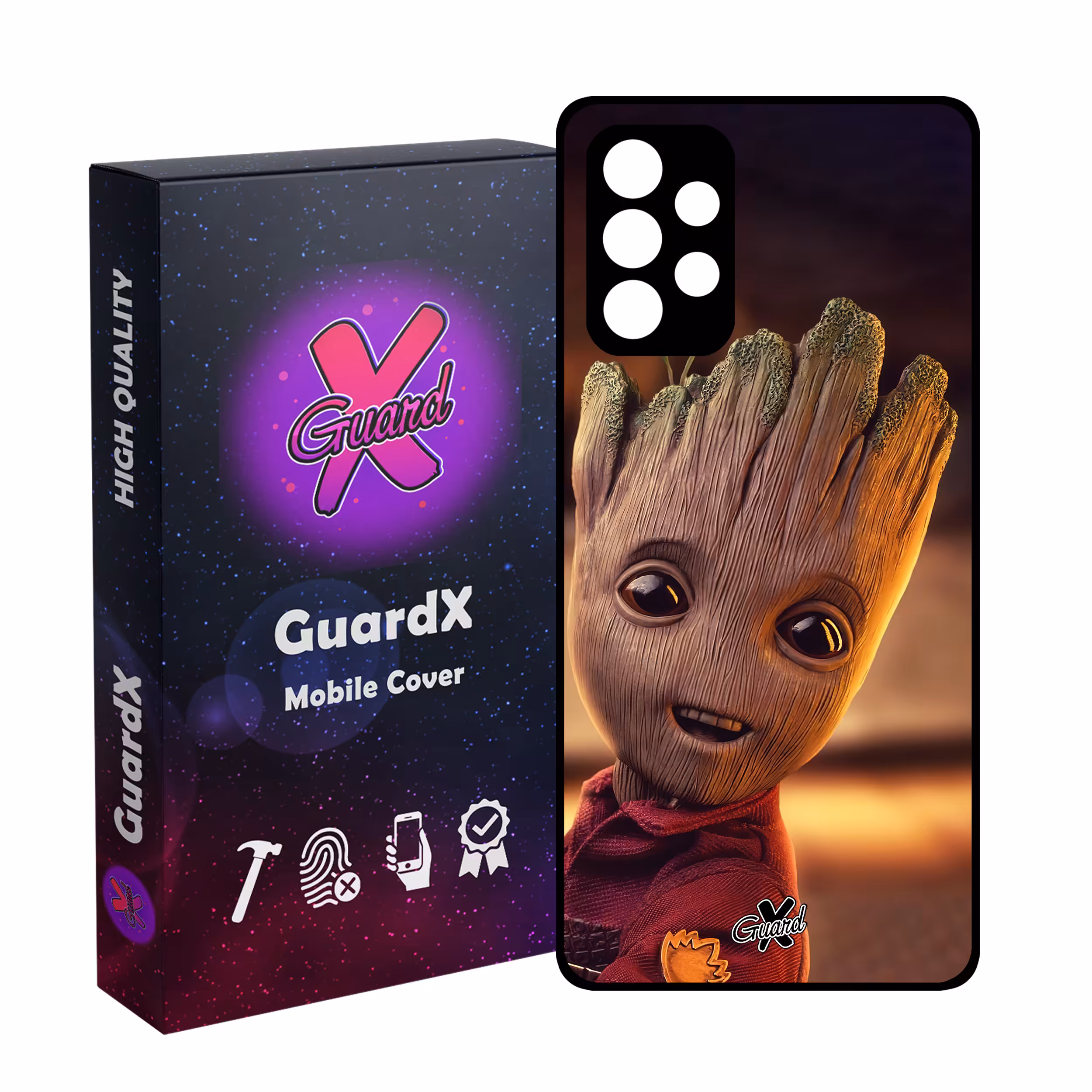 کاور گارد ایکس طرح Groot مدل Glass10479 مناسب برای گوشی موبایل سامسونگ Galaxy A52/A52S