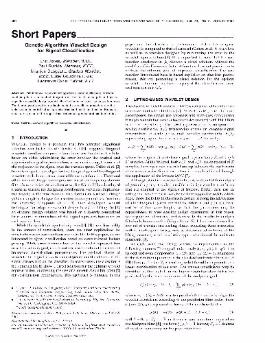 خرید و دانلود نسخه کامل کتاب Genetic Algorithm Wavelet Design for Signal Classification