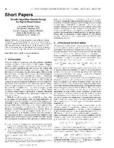 خرید و دانلود نسخه کامل کتاب Genetic Algorithm Wavelet Design for Signal Classification