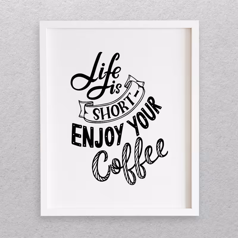 تابلو مدل نوشته انگلیسی طرح COFFEE کد 718 | دنیای قاب