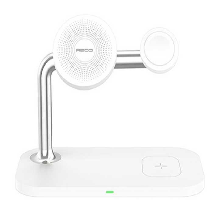 شارژر بی سیم رومیزی 15 وات رسی Recci 3 in 1 Magnetic Wireless Charger RCW-20