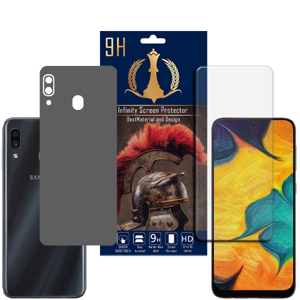 برچسب پوششی اینفینیتی مدل PRO MAX مناسب برای گوشی موبایل سامسونگ Galaxy A30 به همراه محافظ صفحه نمایش