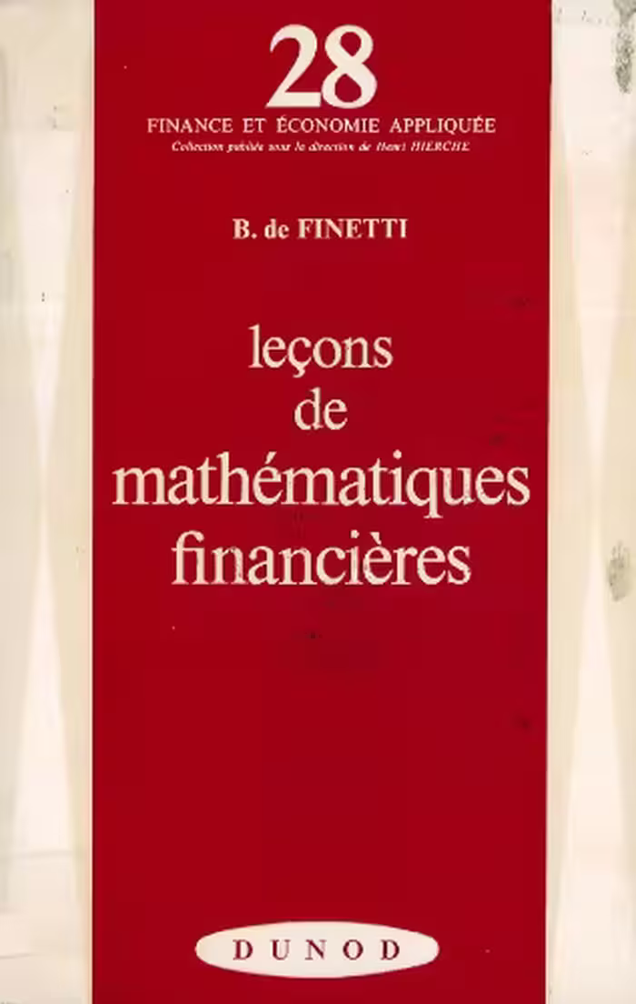 خرید و دانلود نسخه کامل کتاب Leçons de mathématiques financières