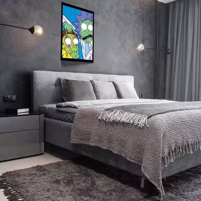 تابلو مدل Rick &amp; Morty کد F-1058