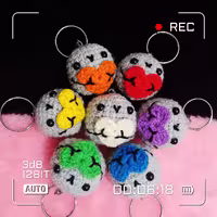 عروسک و جاکلیدی قلاب بافی ( بافتنی ) دستباف کیلب کوچولو محصول غرفه خیال باف