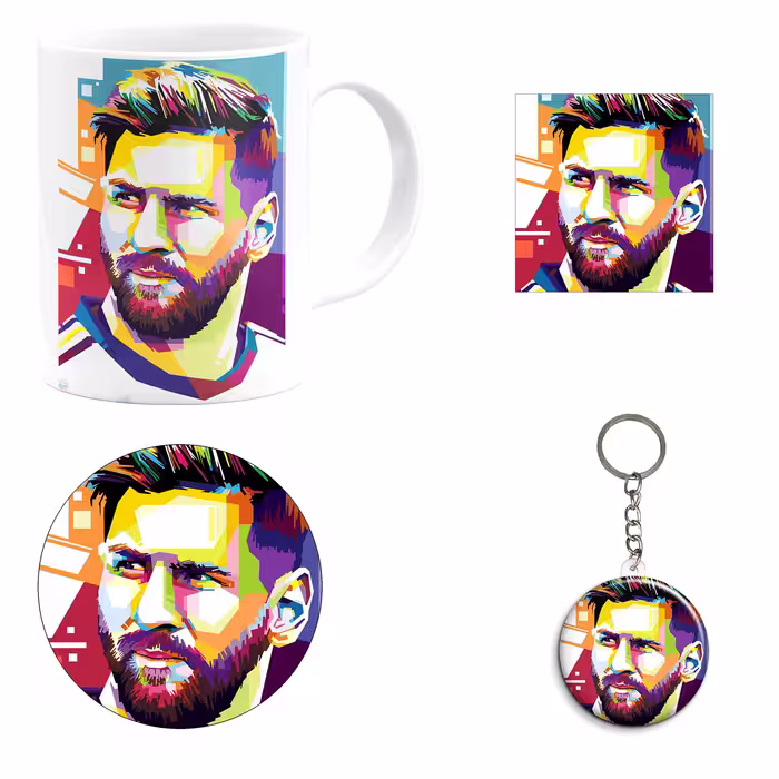 ست هدیه ماگ مدل لیونل مسی طرح Lionel Messi کد M13