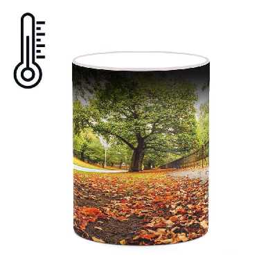 ماگ حرارتی کاکتی طرح منظره پاییزی مدل mgh18542