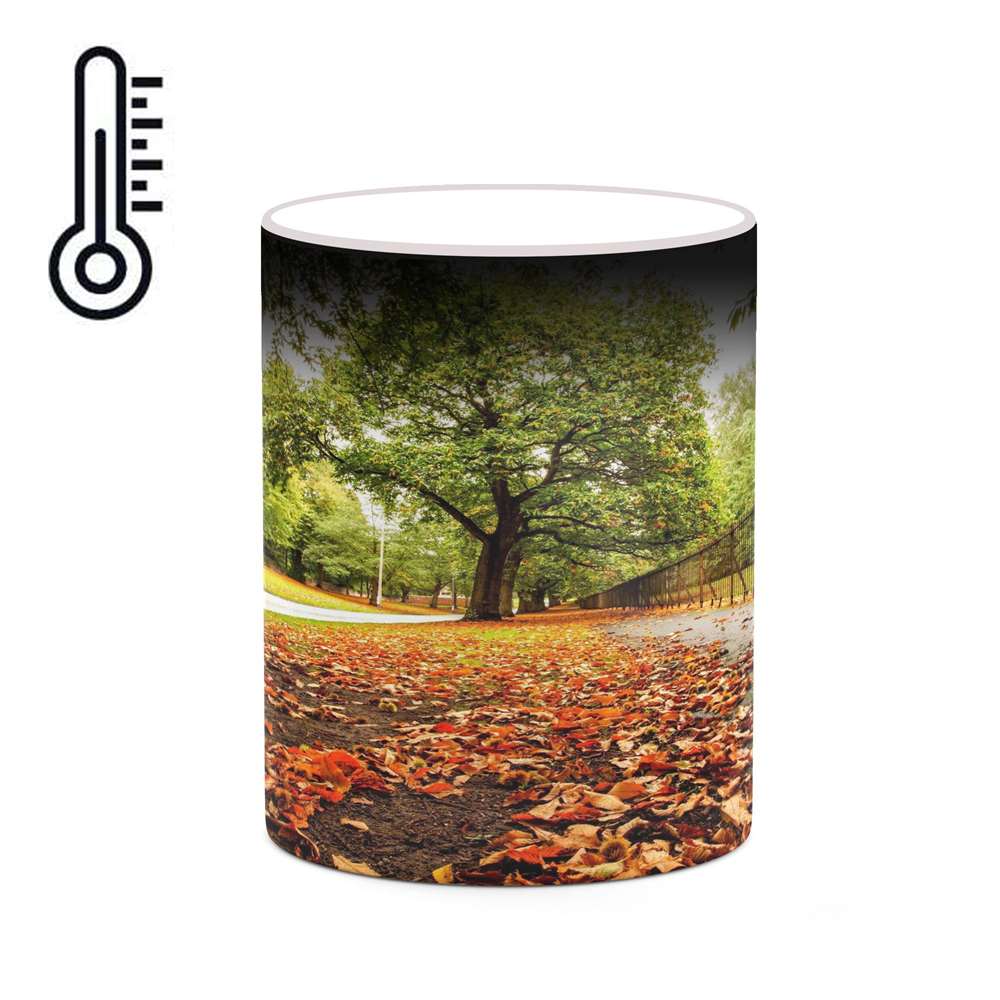 ماگ حرارتی کاکتی طرح منظره پاییزی مدل mgh18542