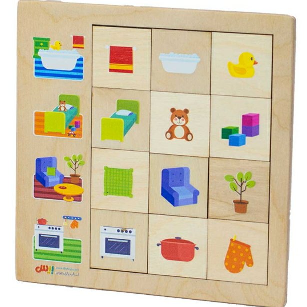 اسباب بازی پازل چوبی 12 قطعه ای
