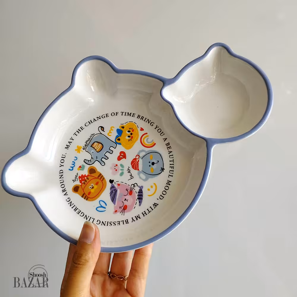 بشقاب کودک دو قلو سرامیکی